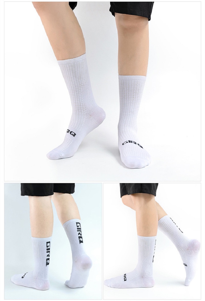 Classical white color Custom Logo Nylon Breathable Hiking Cycling Socks Outdoor Sport Biking Socks.jpg